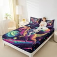 thumbnail image 4 of jejeloiu Wild Dinosaur Dino Bed Sheets,Cartoon Astronaut King Sheets For Teens 4-Piece, 4 of 7