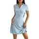 thumbnail image 1 of Vestido túnica holgado de manga larga con cuello en V y solapa abotonada para mujer tallas grandes - Outfit informal para fiestas y vacaciones en primavera y otoño - Tallas XL-5XL, 1 of 7