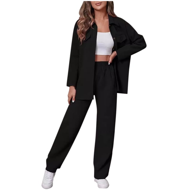 Birdeem Cardigan à Manches 3/4 pour Femmes, Ensemble Haut+pantalon Décontracté