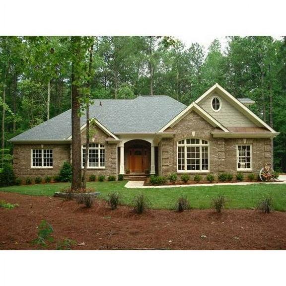 The House Designers: THD-6248 Builder-Ready Blueprints to Build a Southern House Plan with Slab Foundation (5 Printed Sets)