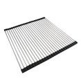 thumbnail image 1 of 28 tubos 21.2" x 20" Escurridor de platos grande, Escurreplatos enrollable Multiusos Plegable de acero inoxidable sobre el fregadero Escurridor de cocina para tazas Frutas Verduras, 1 of 5