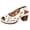 White, variant on Rokment Womens Platform Heeled Dress Sandals for Ladies 2026 Summer Fashion Casual Geometic Hollow out Peep Open Toe Chunky Block High Heels Slingback Dressy Pumps Brown Size 6.5