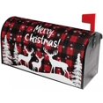 thumbnail image 2 of Merry Christmas Tree Mailbox Covers Winter Snowflakes Deer Checkered Mailbox Cover Red Buffalo Plaid Magnetic Mailbox Wraps Post Letter Box Cover 18X 21 for Garden Outdoor Decor, 2 of 6