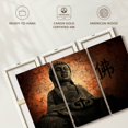 thumbnail image 6 of Elephant Stock Grunge Buddha Wall Art - Horizontal Multi Panel Canvas - Living Room Wall Decor - Religion And Spirituality Multi Panel - Gray And Brown Decor - 57" x 36", 6 of 8