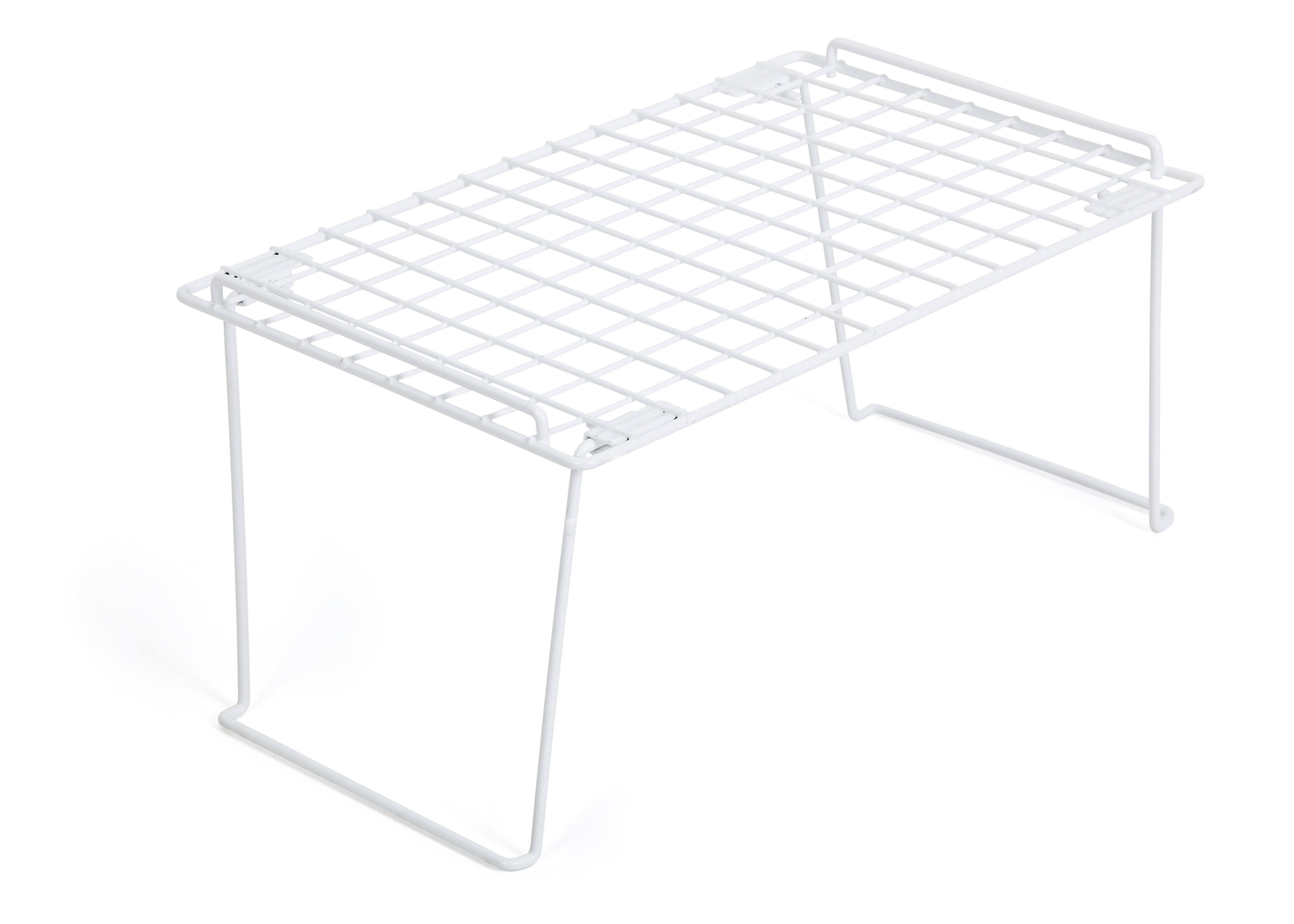 Smart Design Stacking Cabinet Shelf Rack - Large - 16 x 10 Inch -  White