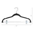 thumbnail image 2 of Unique Bargains Flocked Non-Slip Hangers with Pinch Clips 20 Packs Black, 2 of 6