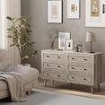 thumbnail image 6 of FANRAL 6 Drawers Dresser Rattan Dresser for Bedroom,Wooden Chest of Drawers Modern Dresser for Closet,Gray Dresser, 6 of 6