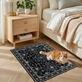 thumbnail image 3 of 2x3 Area Rugs Living Room Rug: Washable Vintage Boho Medallion Rug No Slip Stain Resistant Soft Carpet Indoor Floor Large Carpets for Bedroom Dining Room Farmhouse Nursery Hallway Home Office Black, 3 of 17