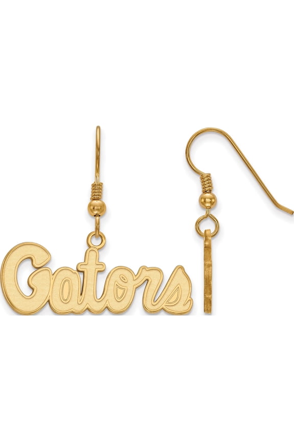 Ss/Gold Plated Sterling Silver With Gp Logoart University Of Florida Small Dangle Earrings (31 X 32) Made In United States gp048ufl