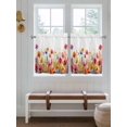 thumbnail image 7 of Half Window Curtains 24 Inches Long, Pastoral Botanical Window Treatment Curtain Drapes, Watercolor Spring Summer Flowers Short Curtains Tiers for Kitchen Over Sink, 27.5"x24", 2 Panels, 7 of 7