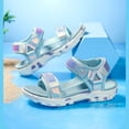 thumbnail image 5 of Ticikt Kids EVA Sport Sandals, Lightweight Adjustable Strap Outdoor Beach Shoes, Girls Color Block Princess Style Summer Sandals, 5 of 9
