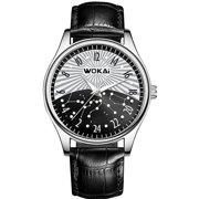 STEADY CLOTHING STEADY 24-hour System Day and Night Dial Luminous Waterproof Watch Constellation Watch,Black