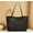 Black, variant on Women's Fashionable Wave Pattern Diamond Plaid Embroidered Shoulder Bag