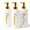 White All Gold 2 Round, variant on uMadeUs Shampoo and Conditioner Dispenser - Essentials Toiletry Bottles - Shower Refillable Shampoo and Body Wash Soap Pump Bottle – 3x 16oz Containers - Round White All Gold 2