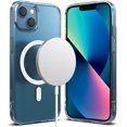 thumbnail image 1 of Fusion Magnetic Compatible with iPhone 13 Case, Anti-Fingerprint Frost Hard Back Shockproof Bumper Cover Compatible with MagSafe Charging - Matte Clear, 1 of 8