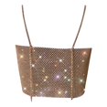 thumbnail image 2 of Womens Tops Shirts Fringe Backless Party Tank Spaghetti Strap Crop Women Tees Blouses Gold XS, 2 of 4