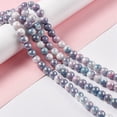 thumbnail image 2 of Electroplated Glass Beads Strands AB Color Plated Round Dark Slate Blue 8.5mm Hole: 1.2mm about 100pcs/strand 30.63 inch(77.8cm), 2 of 4