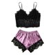 thumbnail image 1 of Pijama Sexy de seda con tirantes para mujer, ropa de dormir de dos piezas, pantalones cortos, Conjunto de pijama de encaje, camisón Sexy, ropa de casa informal de verano, 1 of 4
