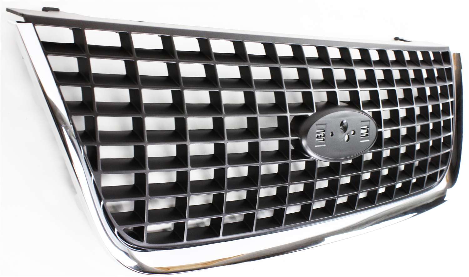 Grille Assembly Compatible With 2003-2006 Ford Expedition Chrome Shell with Painted Gray Insert