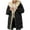 51#Black, variant on Dwaogom Womens Fashion Button Fleece Thicken Coat with Hood Winter Warm Jacket Women's Winter Casual Fashion Solid Color Pocket Zippered Tops Reversible Long Cotton Coat