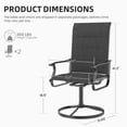 thumbnail image 5 of ELPOSUN Patio Swivel Chairs Set of 2, Outdoor Dining Chairs High Back Padded All Weather Breathable Textilene Outdoor Swivel Chairs with Metal Rocking Frame for Lawn Garden Backyard Deck，Black, 5 of 6
