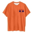 thumbnail image 5 of WREESH Oversized T-Shirt Women's Short Sleeve Baseball Shirt Front and Back Print Top Orange, 5 of 5