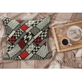 thumbnail image 2 of Modern Fluffy Throw Pillow Cushion Cover, Minimalist Abstract Pattern with Retro Fashion Geometric Effect, Decorative Square Accent Pillow Case, 26" x 26", White Black Red, by Ambesonne, 2 of 5