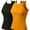 2PACK - Black/Mustard, variant on Women's 2-Pack Halter Neck Ribbed Tank Top