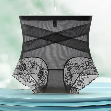 Womens Thong Underwear Lace Underwear for Women Full Cover High Waisted Breathable Panties Comfy Butt Lifting Panties Lightweight Seamless Shapewear Briefs Lace Panties Black M
