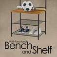 thumbnail image 4 of Lavish Home Entryway Bench with Coat Rack – Metal Hall Tree with Seat, Hooks, and Shoe Storage, 4 of 8