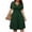 Green, variant on Summer Dresses Womens Casual Plus Size V-Neck Solid Short Sleeve Boho Dress Swing Dress With Pockets