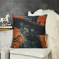 thumbnail image 2 of YINGXI Orange Halloween Pillow Cover Cat Spooky Halloween Pillow Decorative Throw Pillow Cases Fall Throw Pillow Decorations Outdoor Couch Cushion Covers Decor 18x18in, 2 of 5