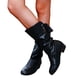 thumbnail image 4 of Botas de mujer botas de caballero, tacón bajo, punta redonda, cordones en la parte trasera, cálidas, de manga media, para la nieve, para correr, botas de vaquero., 4 of 6