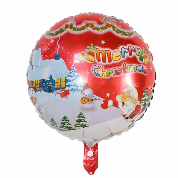 Decoraciones De Fiesta 1 Pieza 18 Pulgadas Redondo Adornos De Navidad Globos De Papel De Aluminio Santa Muñeco De Nieve Árbol Bola Inflables