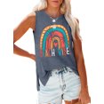 thumbnail image 2 of MOSHU Summer Womens Tank Tops Sleeveless Graphic Print Shirts for Women Casual Side Slit Tunic Tops, 2 of 9
