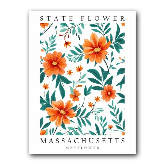 Mayflower, The State Flower of Massachusetts, Poster Print, Wall Décor
