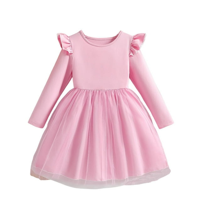Tauxra Robe en Maille à Manches Longues et Col Rond pour Femmes, Jupe Élégante en Maille à Manches Longues au Style Princesse, Robe de Soirée Formelle pour Occasions Spéciales