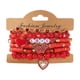 thumbnail image 2 of Juego de 5 pulseras de corazón para San Valentín para mujer, de arcilla polimérica, con cuentas de corazón rojo, pulsera de cerámica, 2 of 6