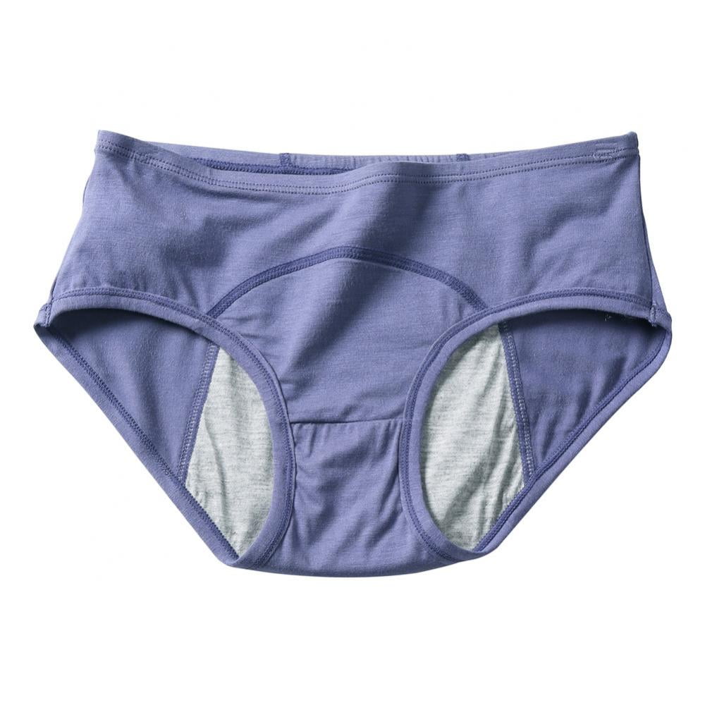 XWSM Womens Leakproof Underwear Menstrual Period Panties Cotton Postpartum  Protective Briefs Seniors Incontinence Underwear (Color : 1 Gray, Size 