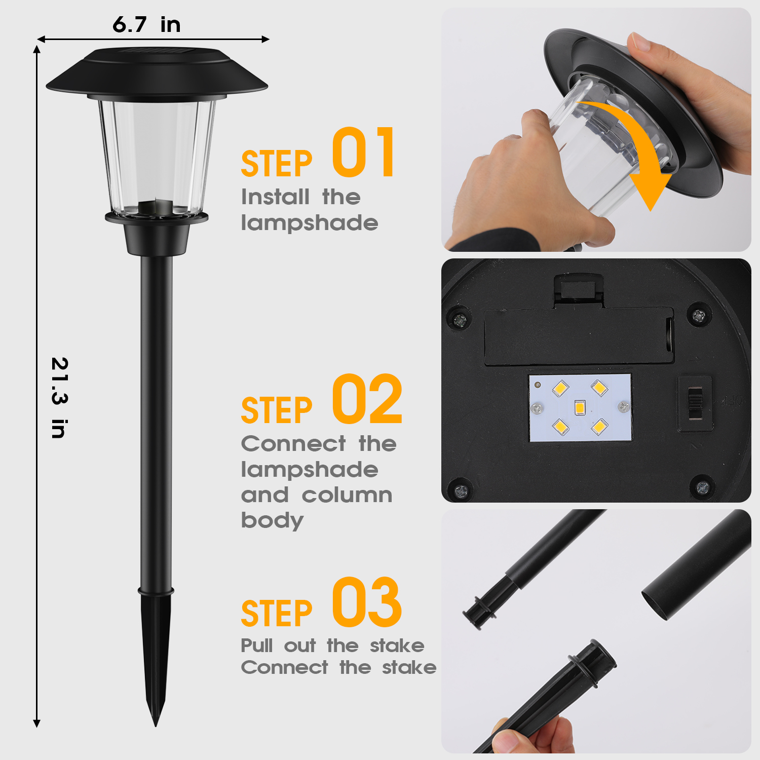 2 pack Solar Ground Lights Outdoor, IP65 Waterproof LED Ground Lights with 2 Modes (Steady & Rotating), Bright Solar Powered Pathway Lights for Garden, Lawn & Landscape Decoration