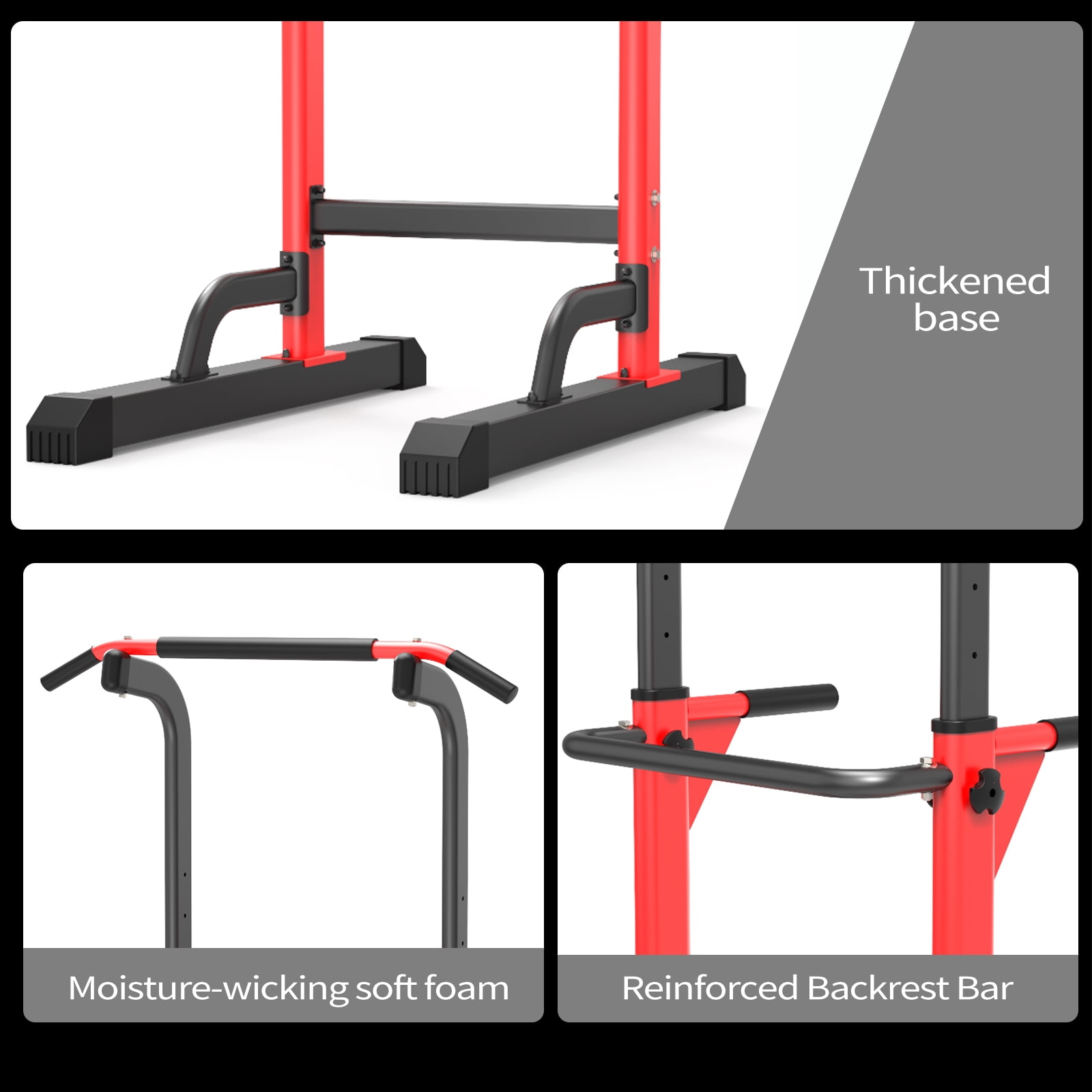 Pull Up Dip Station For Home Gym Strength Training Fitness Workout Station Chin-Ups Push-Ups Pull-Ups Dip-Ups 330LBS