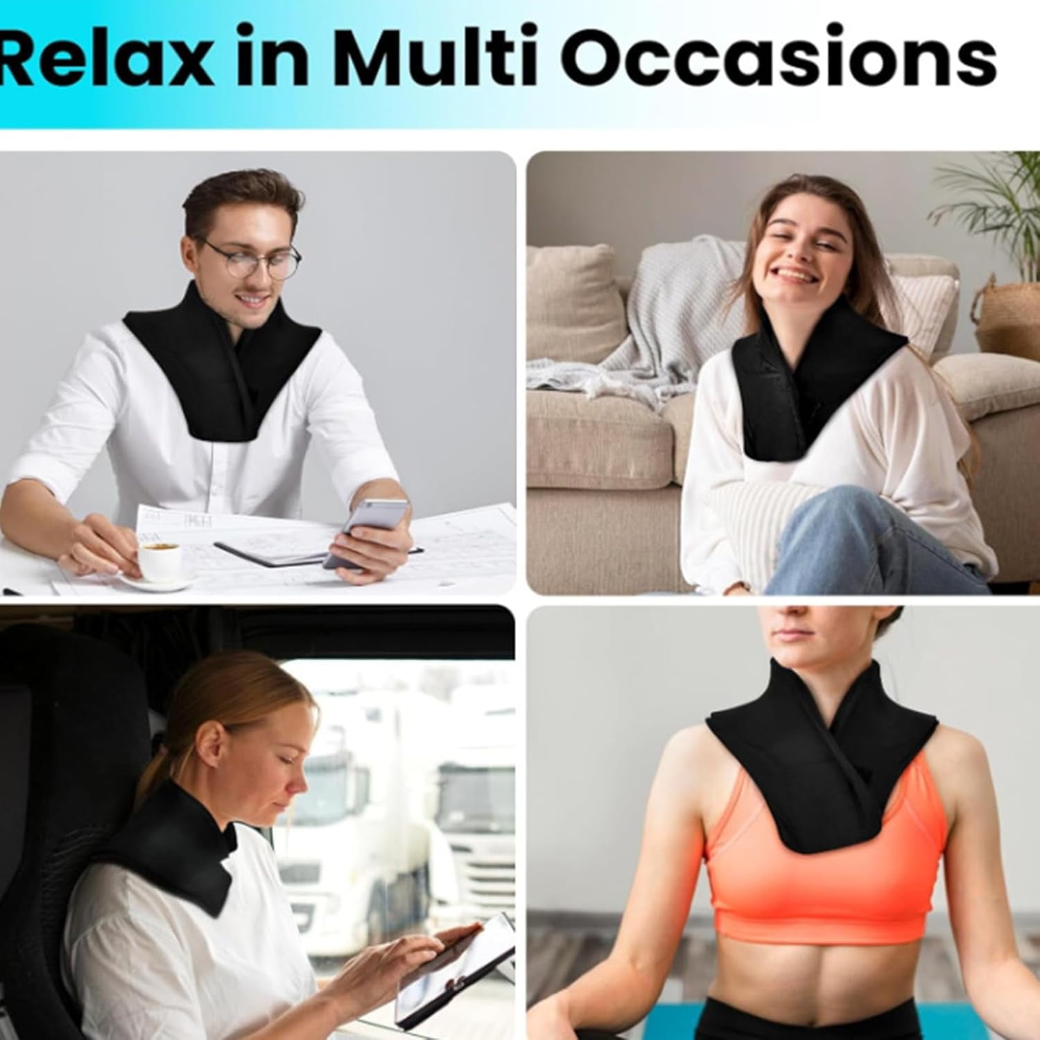 1Pack Reusable Neck Gel Ice Pack, Soft and Lightweight Neck Ice Pack, Hot and Cold Compress Therapy for Neck Shoulder Cervical Pain Relief