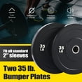 thumbnail image 3 of Preenex 35lb Weight Plates 2" Olympic Bumper Plates for Pro School Home Gyms Set of 2, 3 of 8