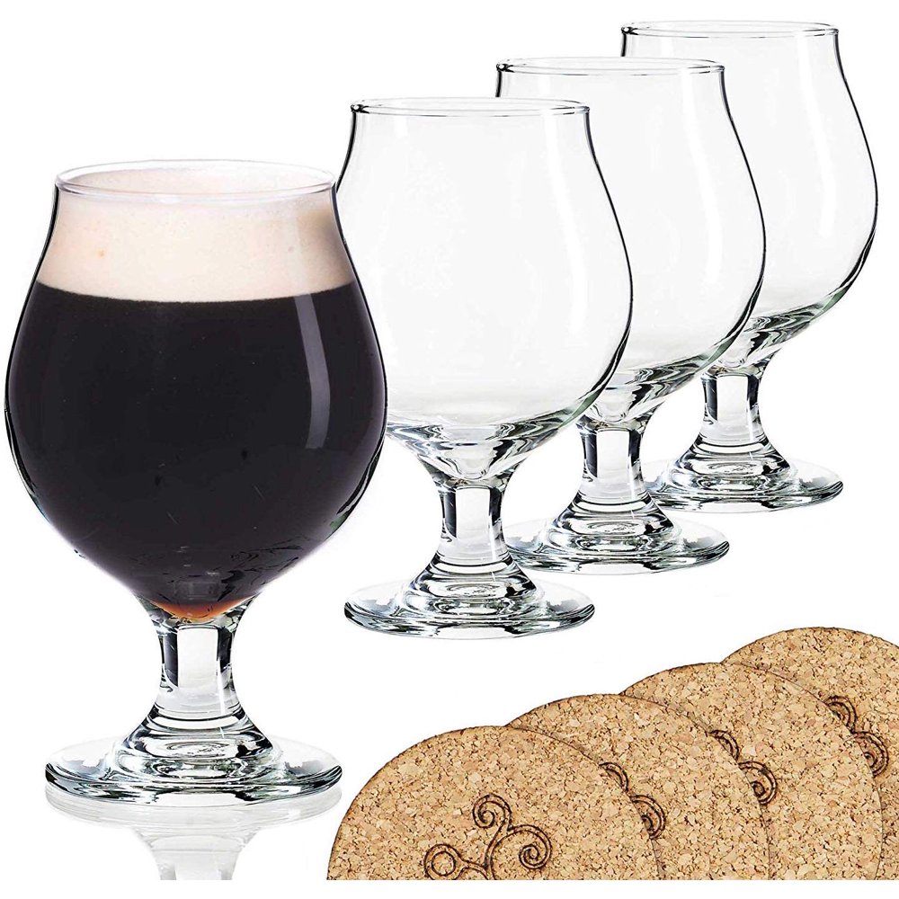 Libbey Beer Glass Belgian Style Stemmed Tulip 16 oz Lambic Beer