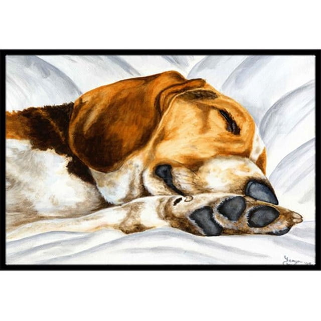 Carolines Treasures AMB1076MAT Beagle Bonheur Intérieur Ou Extérieur Mat- 18 x 27