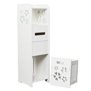 Leafy Paddy White Bathroom Cabinet Storage Cupboard 2 Shelves Free Standing Cabinet