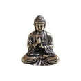 thumbnail image 3 of Pequeña figura de Buda de latón sentado para mesa, decoración de recuerdo, mascota de té en miniatura 24x29 cm, 3 of 9