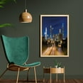 thumbnail image 2 of Urban Wall Art with Frame, Image of Atlanta Skyline Twilight with Highway Buildings Skyscrapers Blurred Motion, Printed Fabric Poster for Bathroom Living Room, 23" x 35", Multicolor, by Ambesonne, 2 of 2