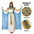 thumbnail image 4 of Morph Ladies Womens Cleopatra Costume Queen of the Nile Egyptian Goddess Theme Party Blue/White M, 4 of 7