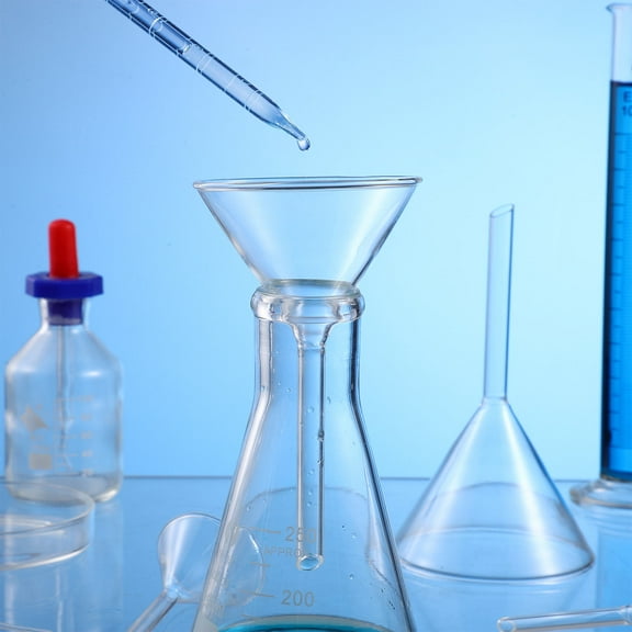 STOBOK 4pcs Reusable Glass Funnels Transparent for Lab Equipment Use by Scientists